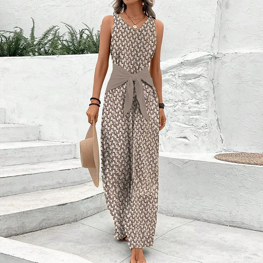 Lena | Ärmelloser Jumpsuit mit U-Ausschnitt